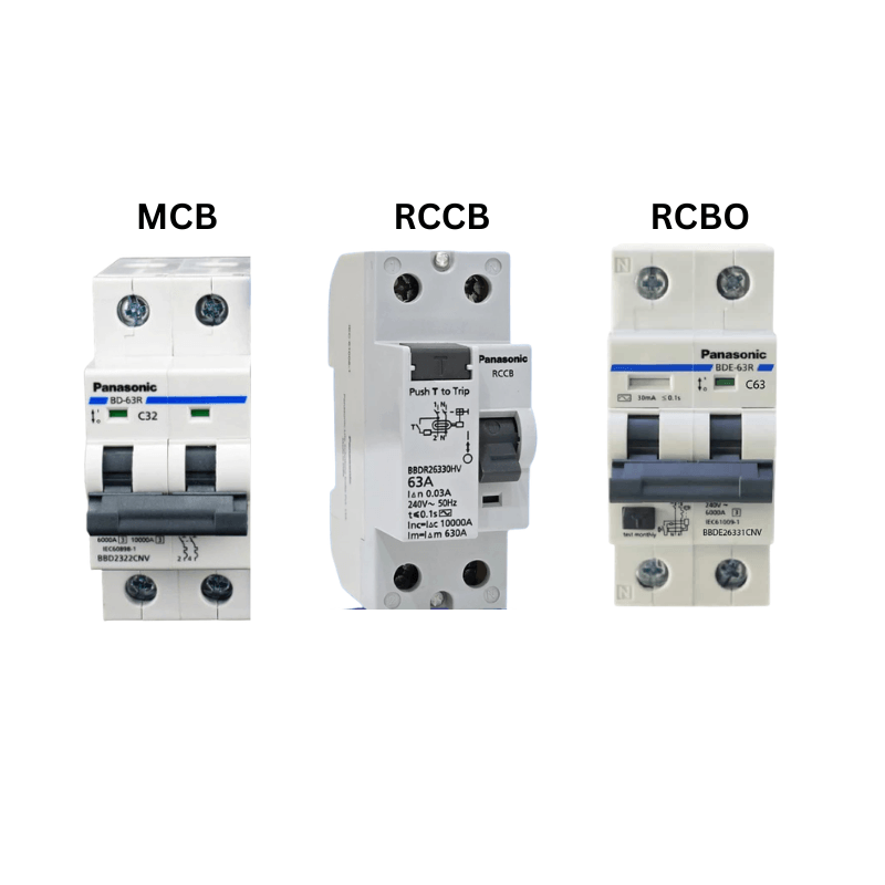 Cách Phân Biệt Các Loại CB: MCB, RCCB và RCBO — Tránh Mua Nhầm, Mất Tiền Oan Hình ảnh so sánh thiết kế các loại aptomat mcb rccb và rcbo hãng panasonic